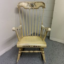 Rocking Chair Vintage Tell City Hitchcock Style Hand Painted Wood Rocker