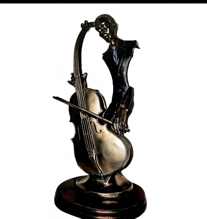 Vtg Jazz Cellist Abstract Sculpture From The Jazz Collection.
