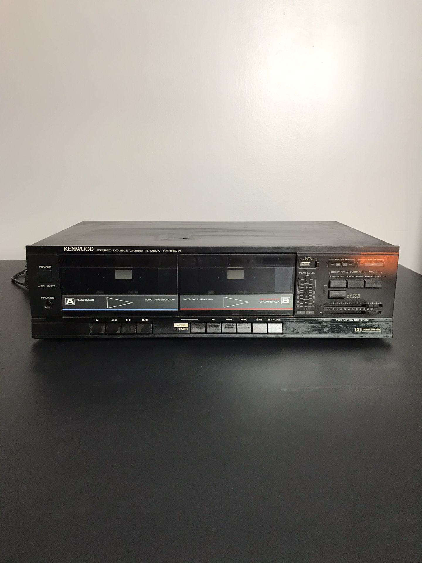 VINTAGE Kenwood KX-95W Double Deck Stereo Cassette Deck Player