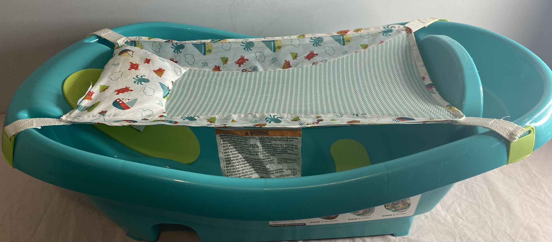 Summer Comfy Clean  Deluxe  Newborn  to Toddler Tub (Teal)