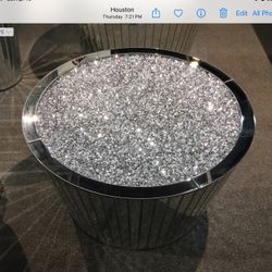 Three piece mirrored occasional table set