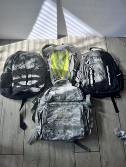 Backpacks of different styles and brands 