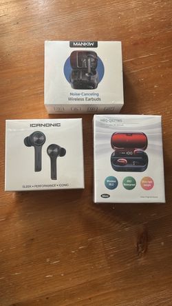 Lot of 3 Wireless Earbud Sets in Box