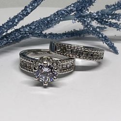 Stunning Princess Cut Ring Set