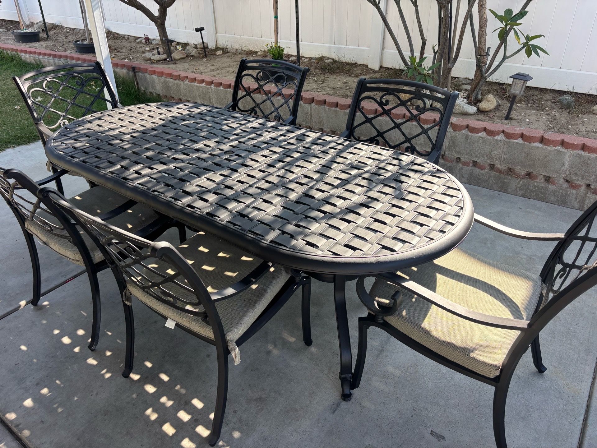 Patio table set heavy large set 7/5 foot long