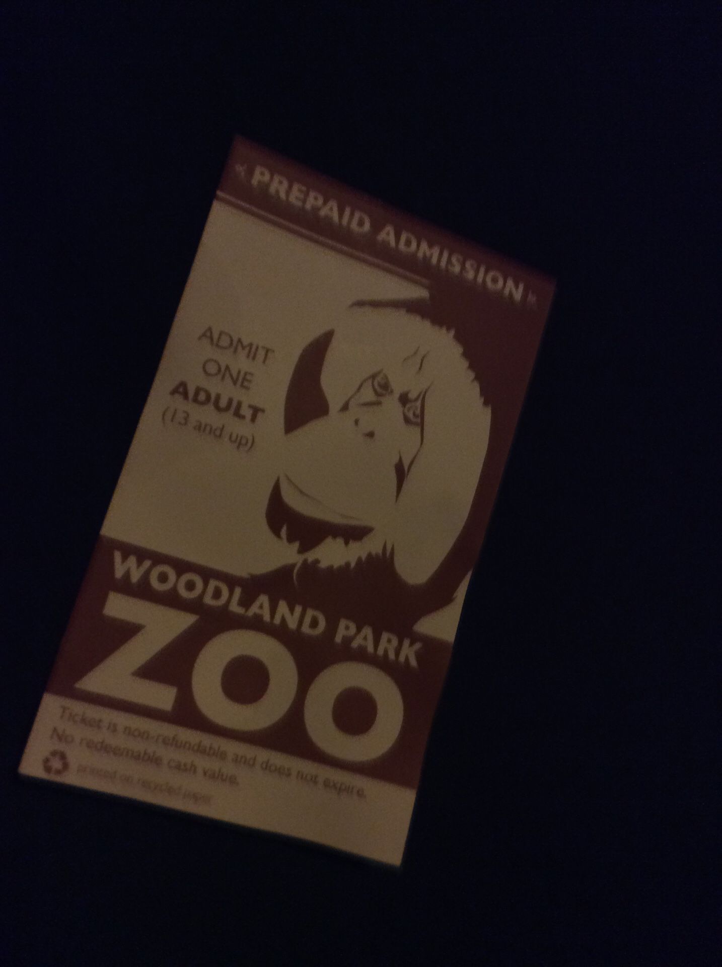 Adult Prepaid zoo ticket
