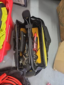 Open-Top Tool Bag with Tools
