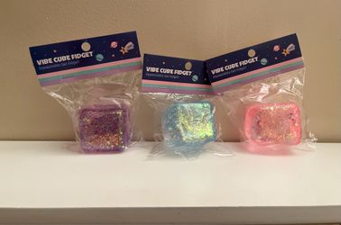 VIBE CUBE FIDGET Squeezable Gel Fidget 3-Pack Colorfuli