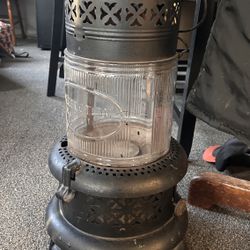 Antique Perfection Oil Kero Pyrex Glass Parlor Cabin Heater Stove Lantern