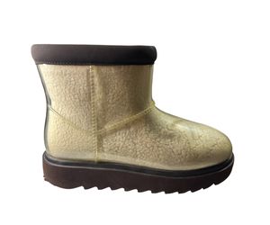 New Koolaburra By UGG Size 5 Clear Shearling Mini Boots With Brown Trim