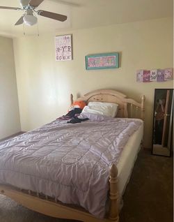 Queen bed frame, headboard and footboard