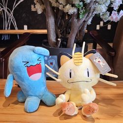 Pokémon Plush Duo- Meowth & Wobbuffet 