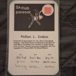 NASA Skylab Parasol Material Appreciation Card Signed