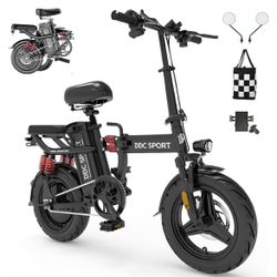 Folding Electric Bike for Adults, 700W Peak Motor 25MPH, Ebike with 48V 20Ah Removable Battery, 28-45 Miles Range, 14'' Adults Electric Bicycles for M