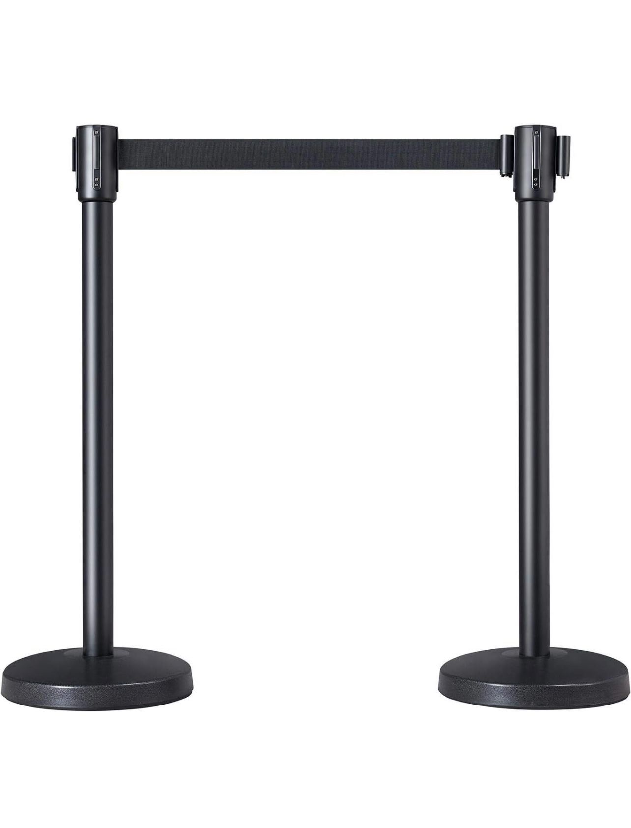 Retractable Belt Stanchion Set for Queuing Lines, Baking Varnished Stanchion Nylon Rope Stanchion Safety Stanchion