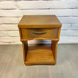 MCM Oak Veneer Finish Nightstand