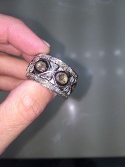 Rose cut diamond ring size 6.5 Heavy/big