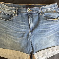 Tommy Hilfiger Womens Denim  Blue Jean Shorts Size 16 