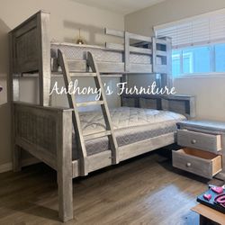 Twin Bunk Bed With Mattresses 