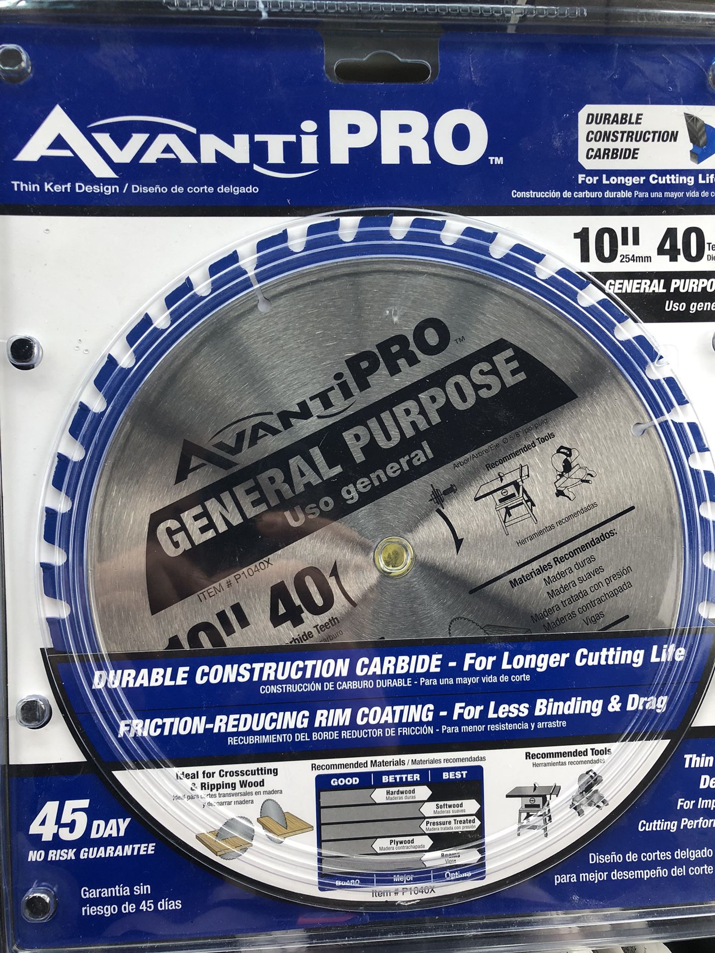 Avanti Pro 10 in. x 40-Tooth General Purpose Circular Saw Blade