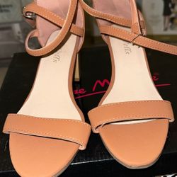 Brown Crossed Strap Heels 