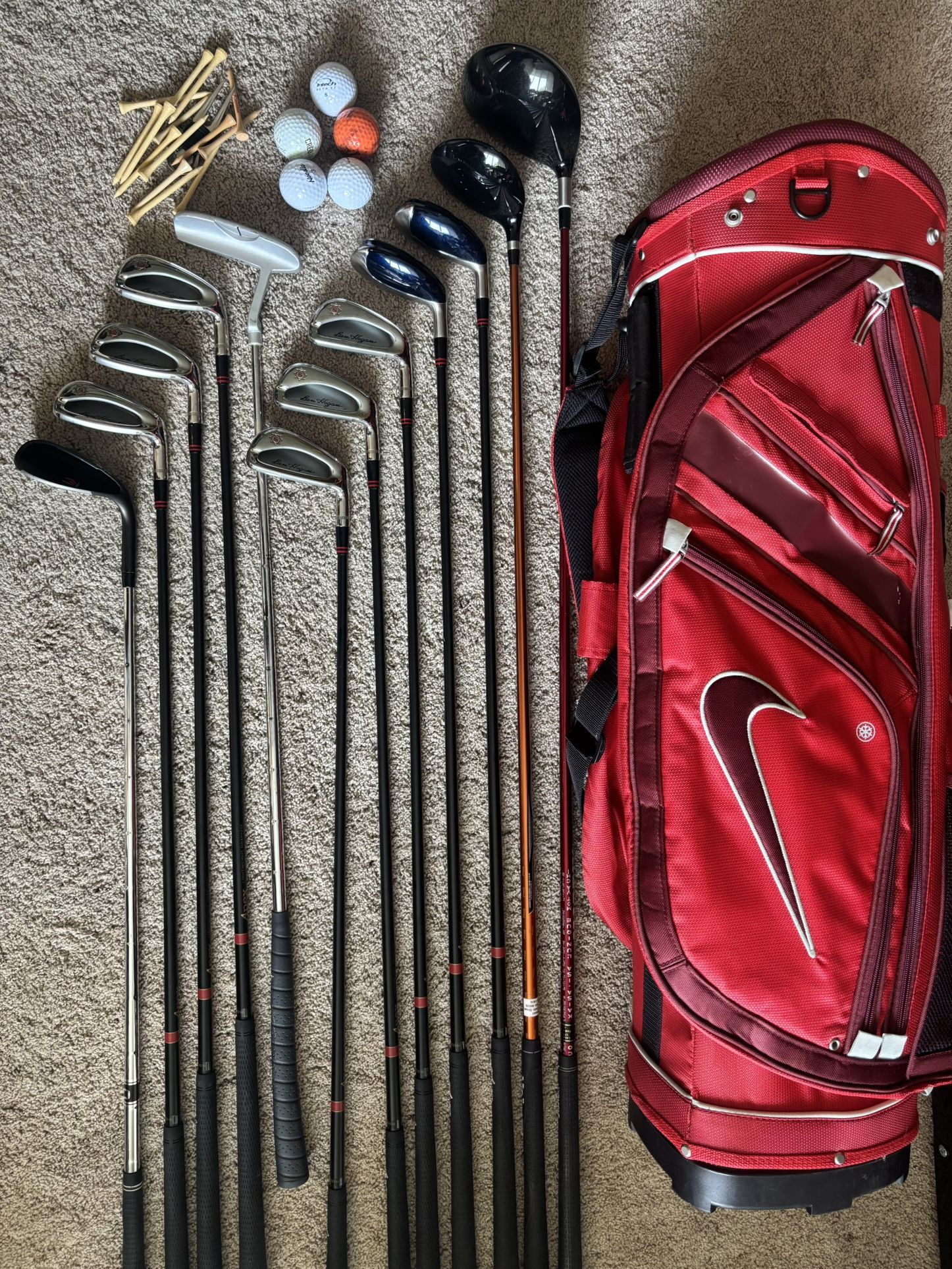 Ben Hogan, Adams, Ping, Nike Gold Clubs Set