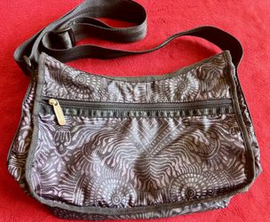 LeSportsac Classic Hobbo Bali Charcoal Shoulder bag Purse 11"L x 8"H x 5.75"W ‼️ has Marks Inside The Lining ‼️ See Picture For Details