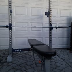 Bench Press Squat Rack N WEIGHTS