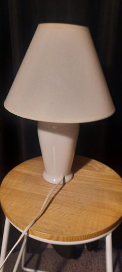 Vintage 1980s Originals: Authentic "postmodern" white ceramic lamp for table or Childs dresser