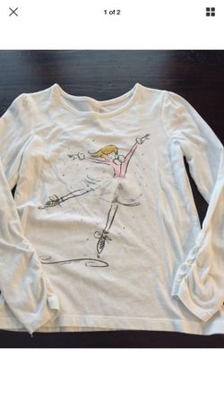 NWOT Gymboree Girls Cream Figure Skater Shirt Size 10/12