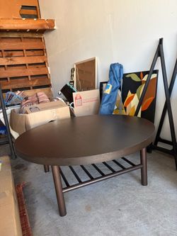 Ikea Brown Round Coffee Table Listerby
