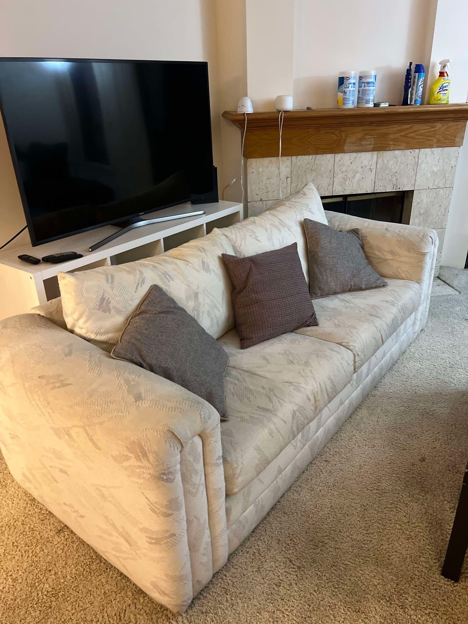 Beautiful White Couch With Pillows Included