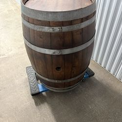 Handcrafted Oak Wine Barrel Cabinet – Holds 20 Bottles – High-Quality Finish