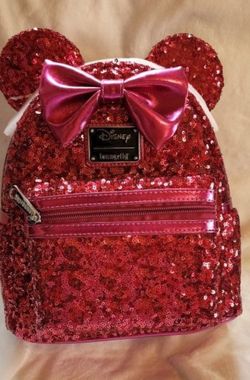 Mini Mouse Pink Sequins Loungefly Backpack 