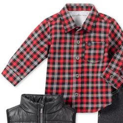 Calvin Klein Baby Boys 2-pc  Vest & Shirt Set