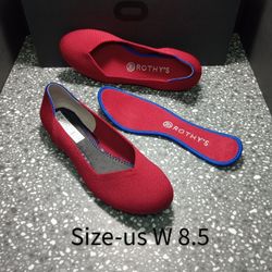 Rothy's Scooter Red Round Toe Flat/ Size US W8.5
