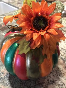 New Hand Painted Custom Made Fall Pumpkin /8” Diameter