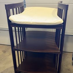 Stokke Care Walnut Brown Finish Storage Baby Changing Table