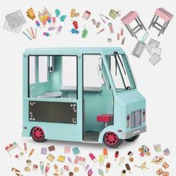 Our Generation 18" Girl Doll Sweet Stop American Ice Cream Truck NEW Open Box