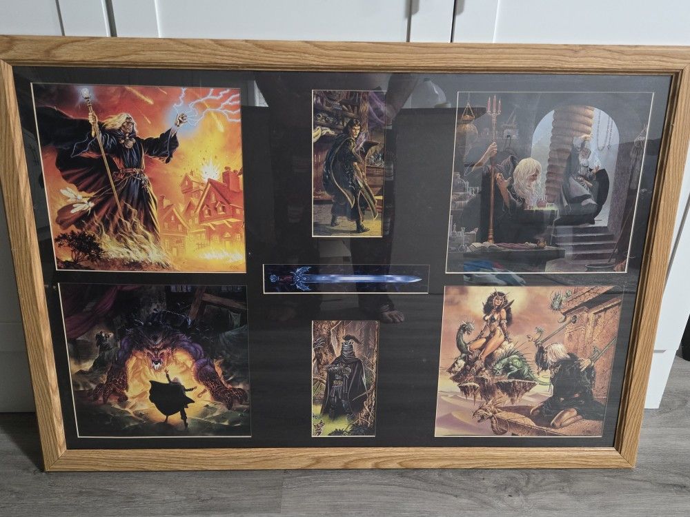 1(contact info removed) Framed Pictures From Dragonlance Fantasy Calendars 38x27