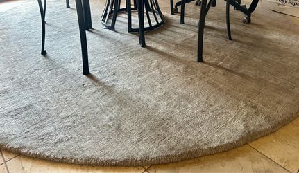 Wool 6ft Round Rug Grey