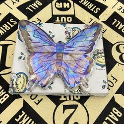 Blue Sky Clayworks Hanger Plaque Blue Butterfly Heather Goldminc 6.25x5.25”
