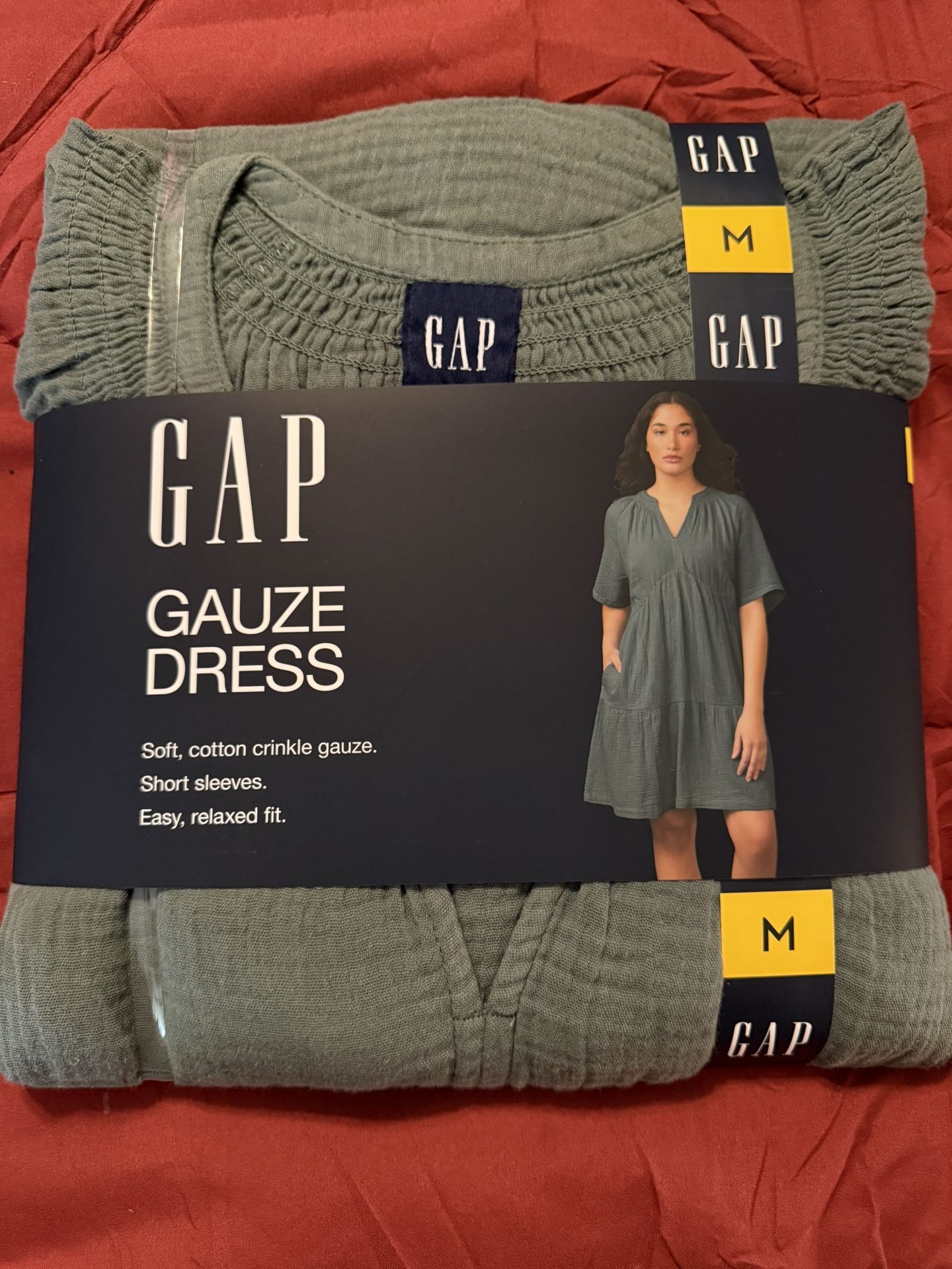 Green Gap Gauze Dress