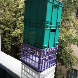 4 Cubes And A Basket 🧺  Blue Green Purple White Organization Cubes Containers 