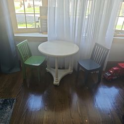 Heavy wood Table For Kids With 2 Chair