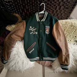 Vintage Polo Ralph Lauren Leather Material Varsity Jacket