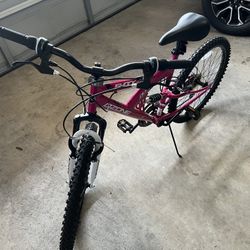 Ozone 500 Girls' Shock Force 24 In 21-Speed Full Suspension Mountain Bike