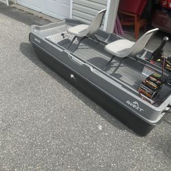 8ft Pond Boat With Trolling Motor, 2 Batteries & Charger 