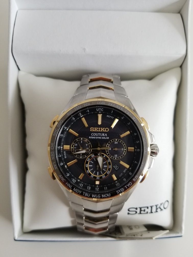 Seiko Coutura Black Dial Two Tone Stainless Steel Men's Watch SSG010 for  Sale in Miami Gardens, FL - OfferUp