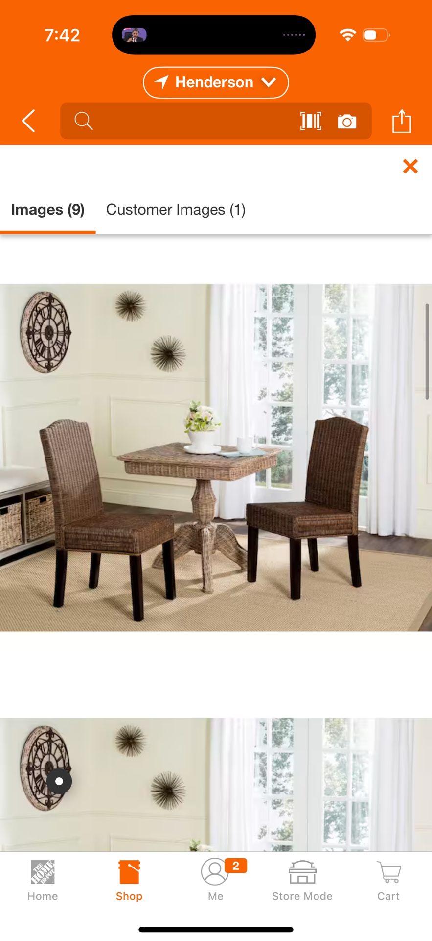 SAFAVIEH Odette Wicker Chair in Brown Multi (2 Pack)